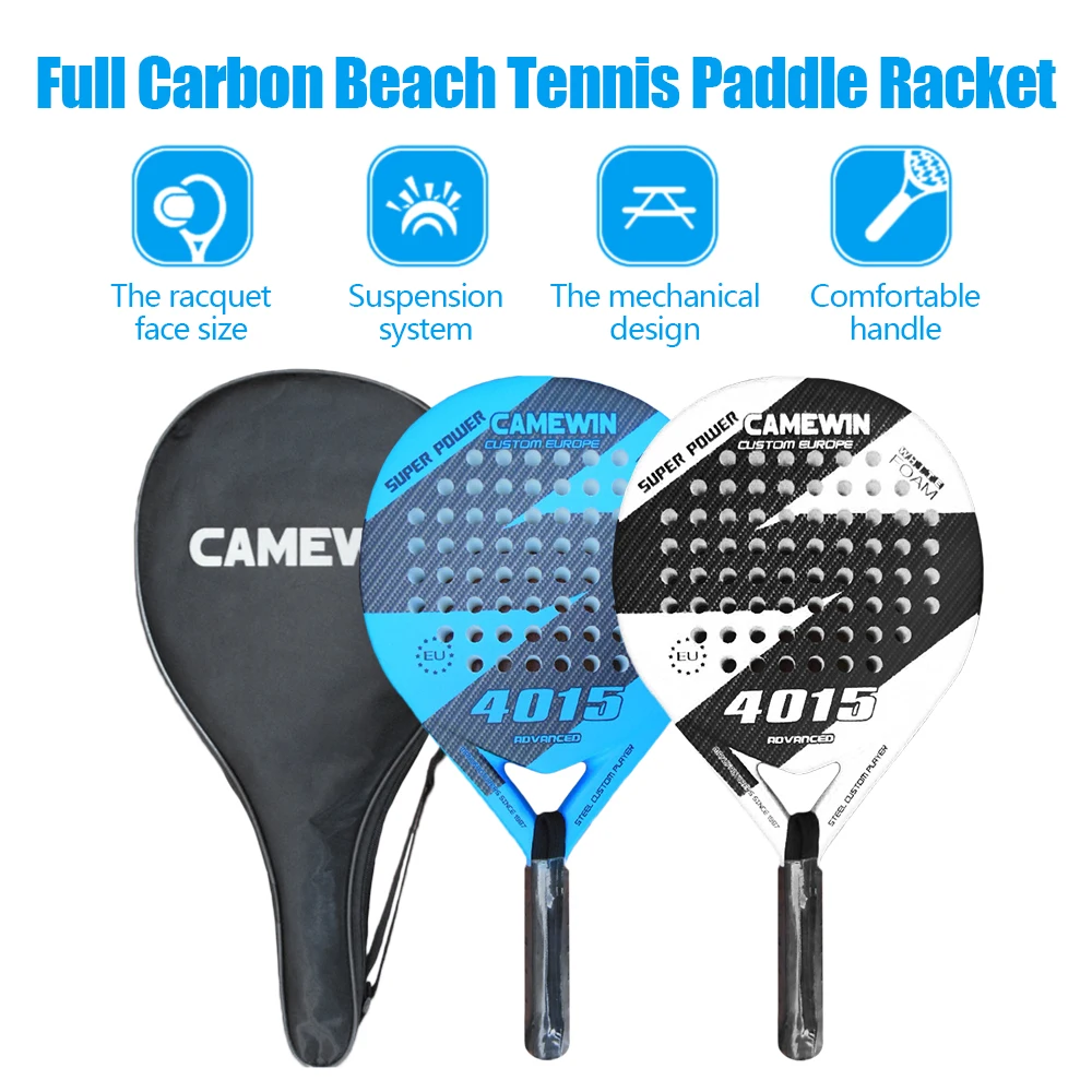 

CAMEWIN Professional Tennis Female Carbon Beach Tennis Paddle Racket EVA Racquet Adult Professional Unisex Tennis Padel with Bag