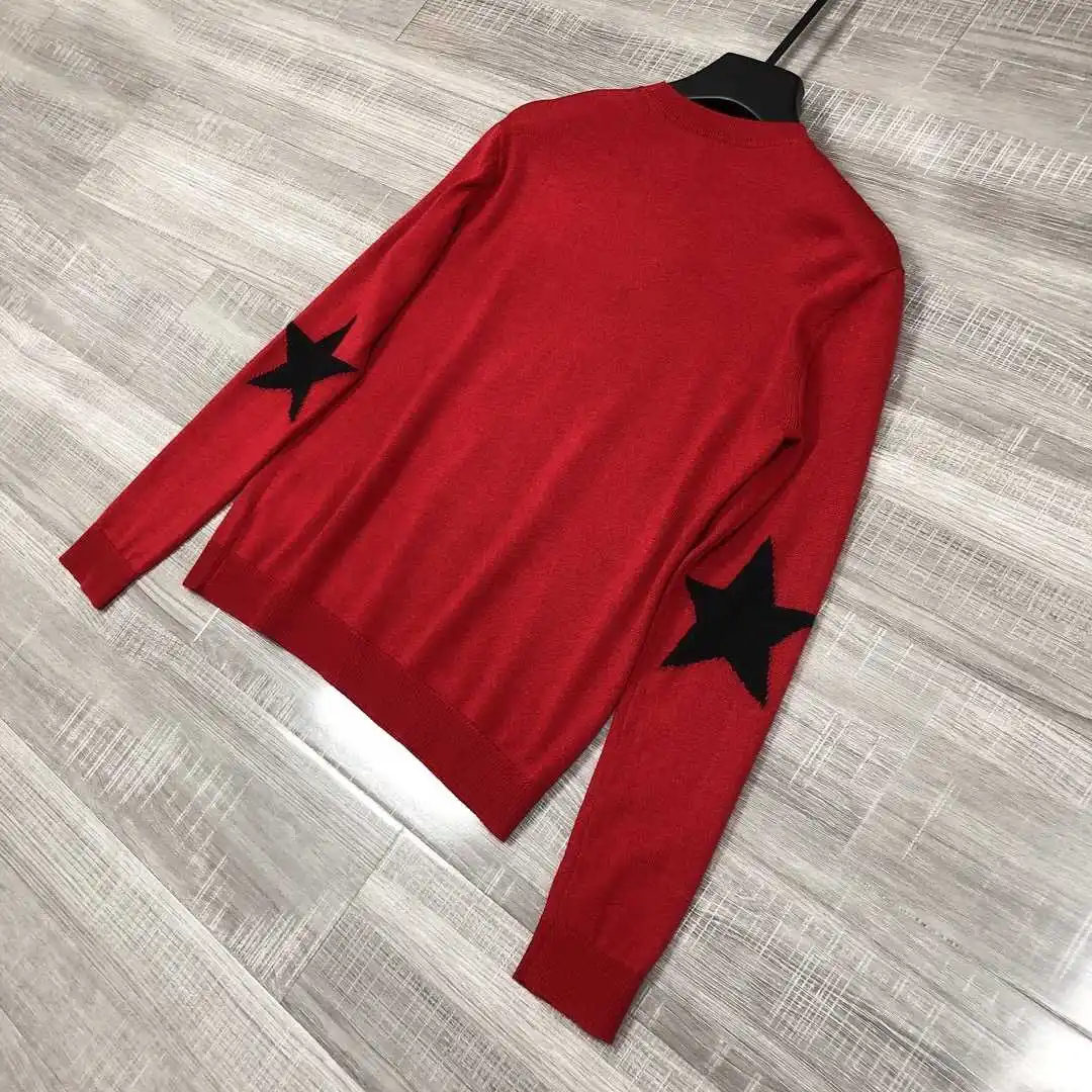 

Women Sweater Red Round Neck Long-sleeved Pullover Cashmere Sweater 2021 Autumn New