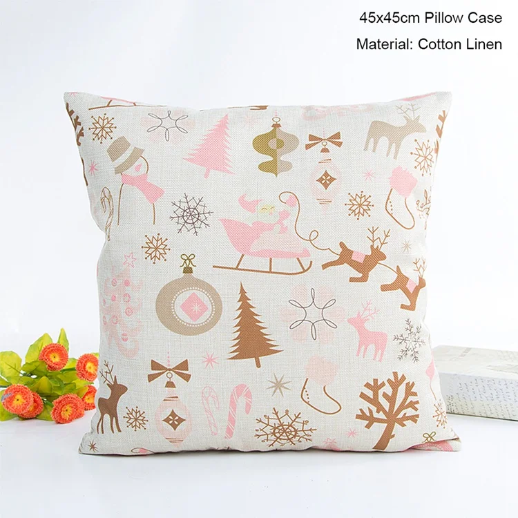 Pillow Case 7 Чехол для подушки с рождественским Рождеством, розовые подушки с Санта Клаусом для дивана, Рождественский чехол для подушки, рождественские украшения для дома, подарки - Цвет: Pillow Case 7