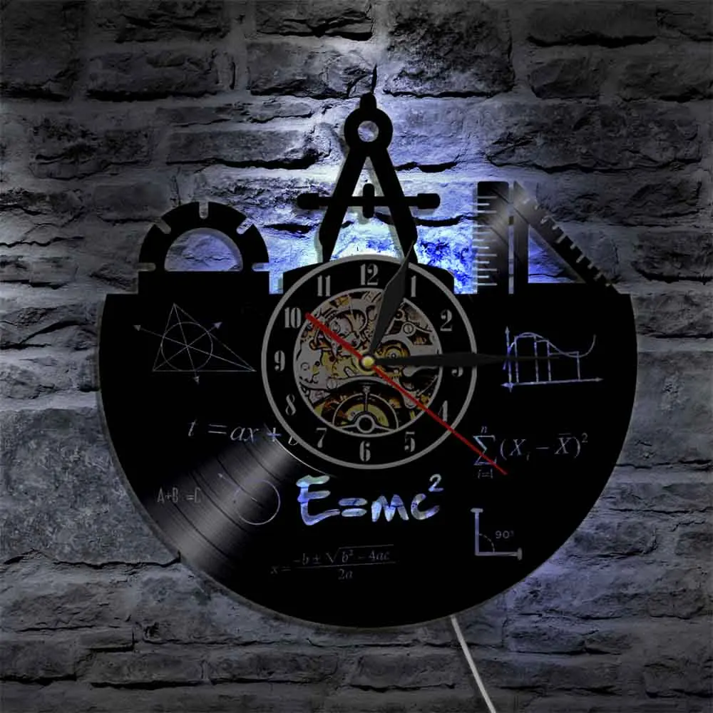 Математика формула Wall Art настенные часы Виниловые часы с помощью теоремы Пифагора классной комнаты квадратичная формула Настенный декор подарок для преподавателей