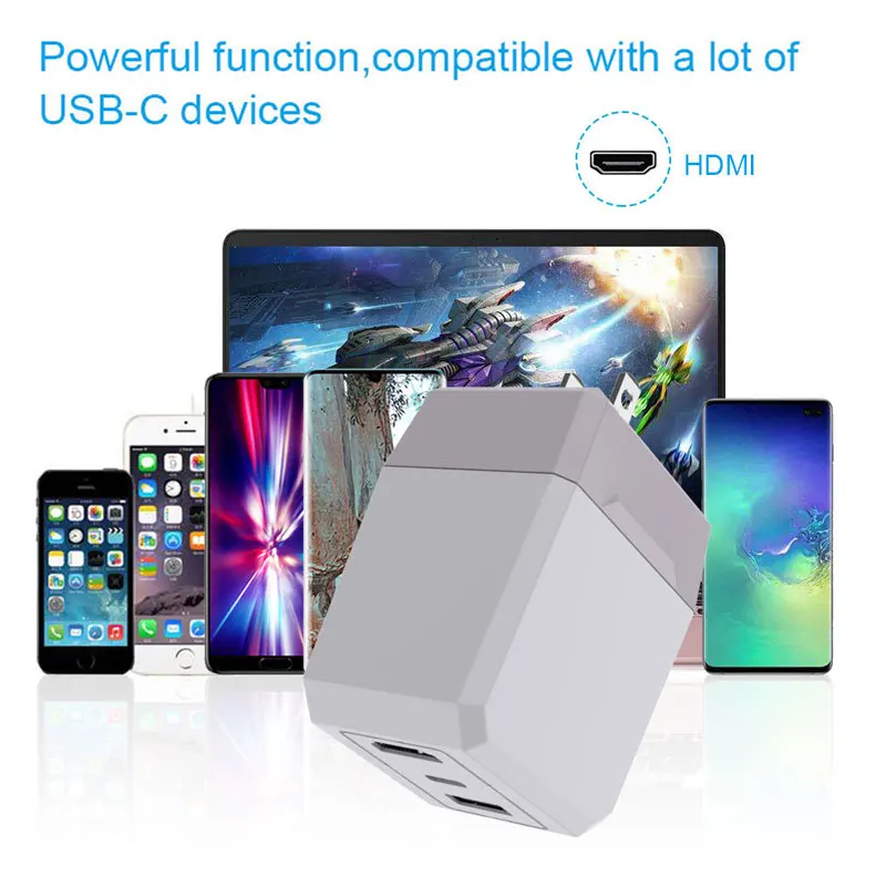 Портативный адаптер зарядного устройства дорожный светодиодный конвертер USB3.0