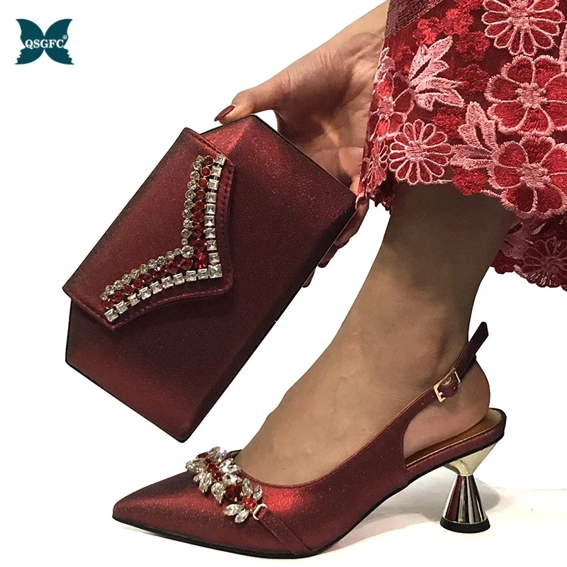 Набор обуви и сумок винного цвета африканские наборы 2020 подходящий итальянский