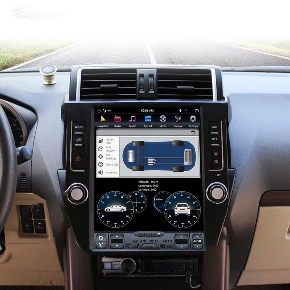 

ZJCGO Car Multimedia Player Stereo GPS DVD Radio Navigation Android Screen System for Toyota Land Cruiser Prado 150 LC150 J150