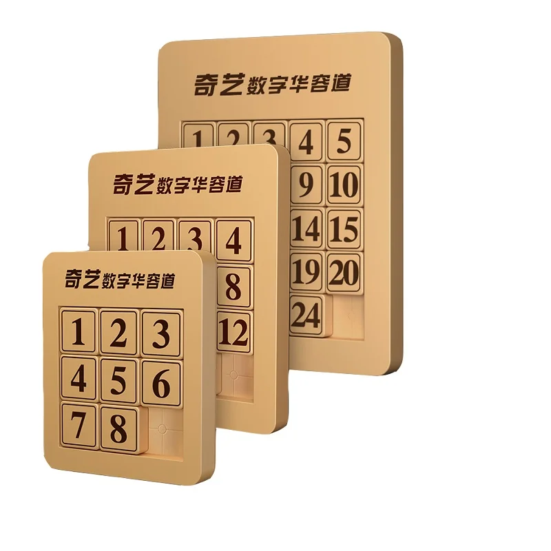 Qiyi 3x3x3 4x4 5x5x5 numero cubo magico scorrevole Klotski gioco cubo Puzzle giocattoli per la famiglia che gioca numero di legno Puzzle scorrevole