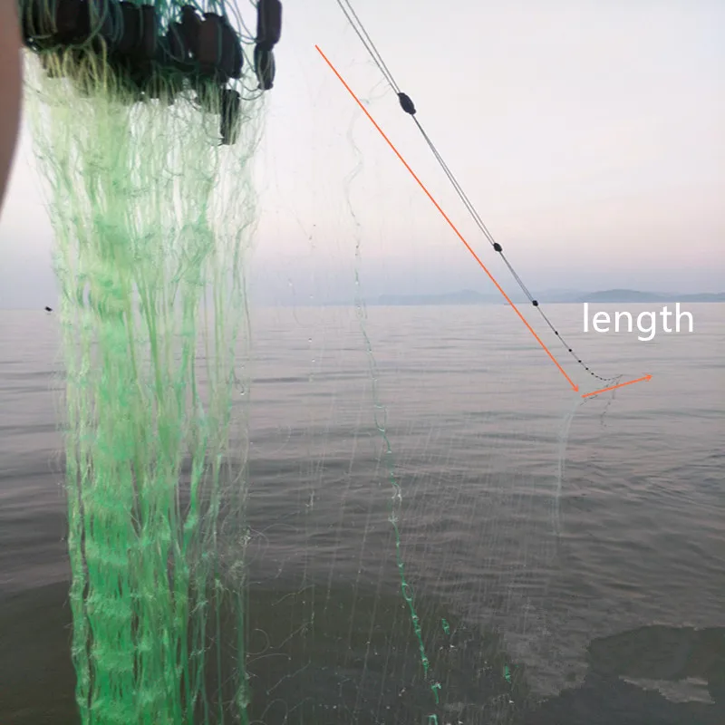Depth 3m Fishing Net Length 80m-90m Fishing Network Mesh 20mm-70mm Gill Nets 3 Layer Monofilament Nylon Net Outdoor Fishing Gear enlarge