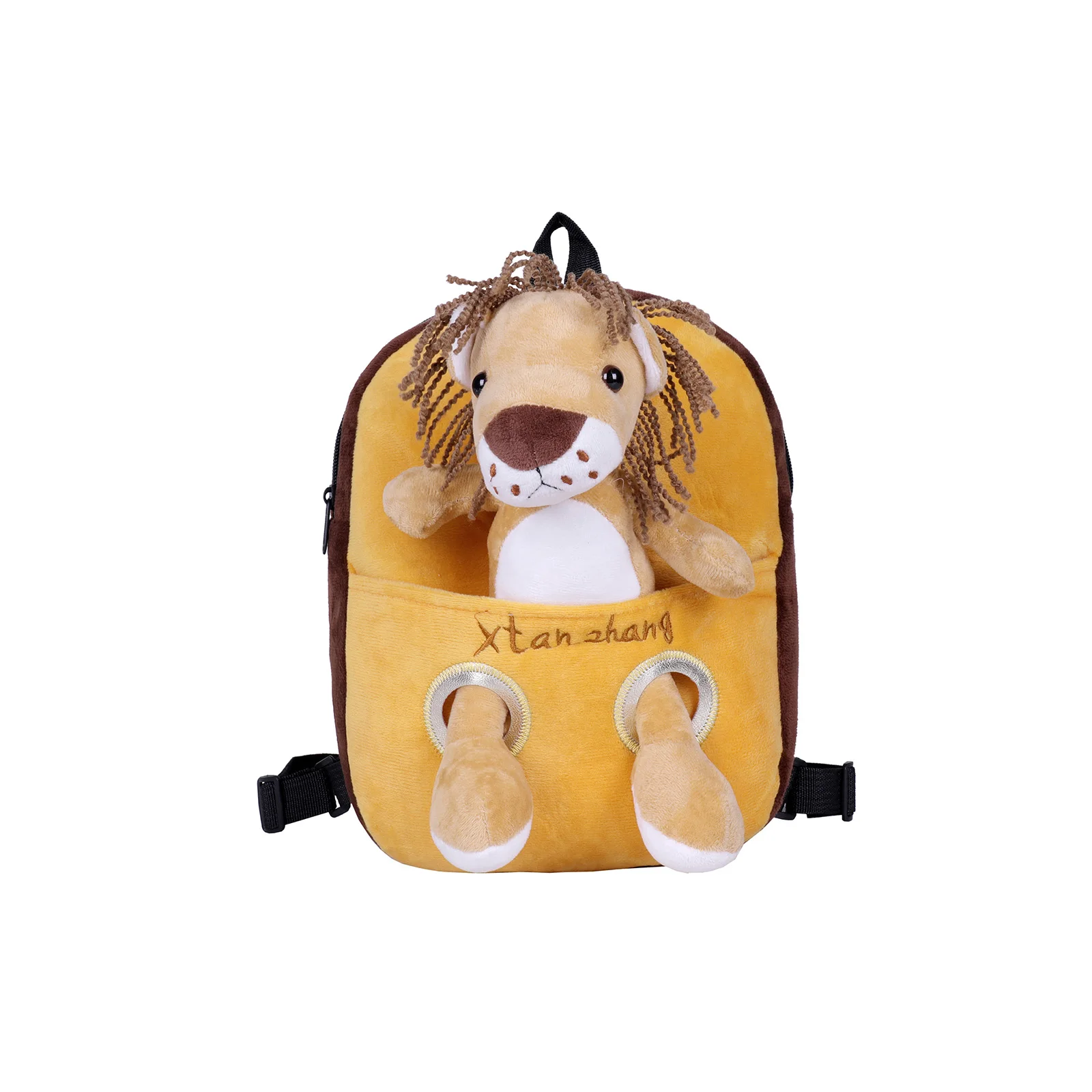 

Kids Anti-lost Backpack Cute Cartoon Animal Large Capacity Zipper Closure Plush Bag