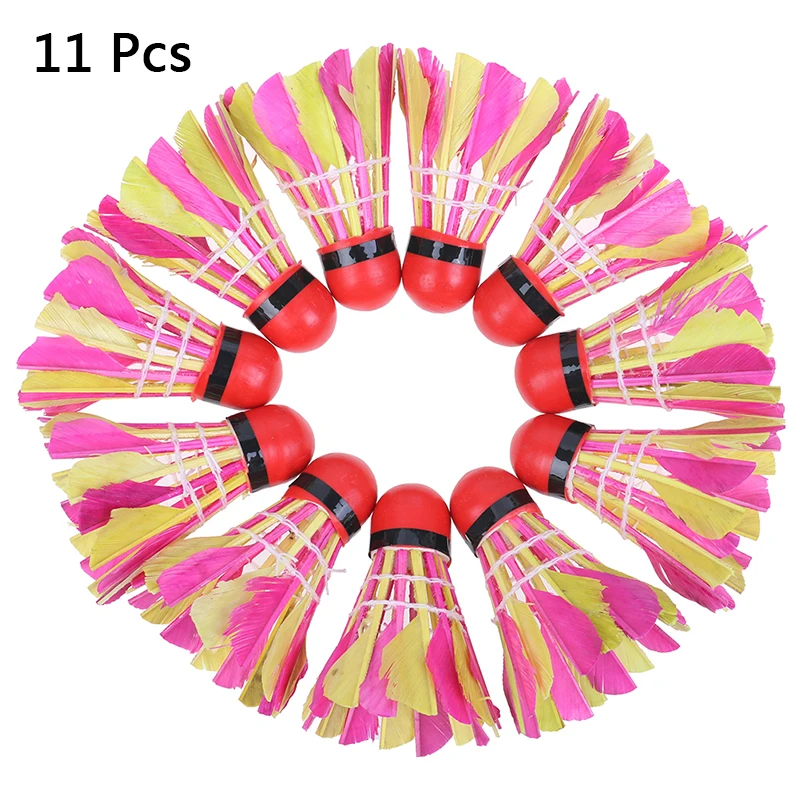 

11 Pcs/set Colorful Goose Feather Badminton Ball Shuttlecocks Sport Training