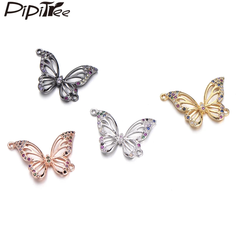 Медные Подвески Pipitree в виде бабочки белого и золотого цветов для