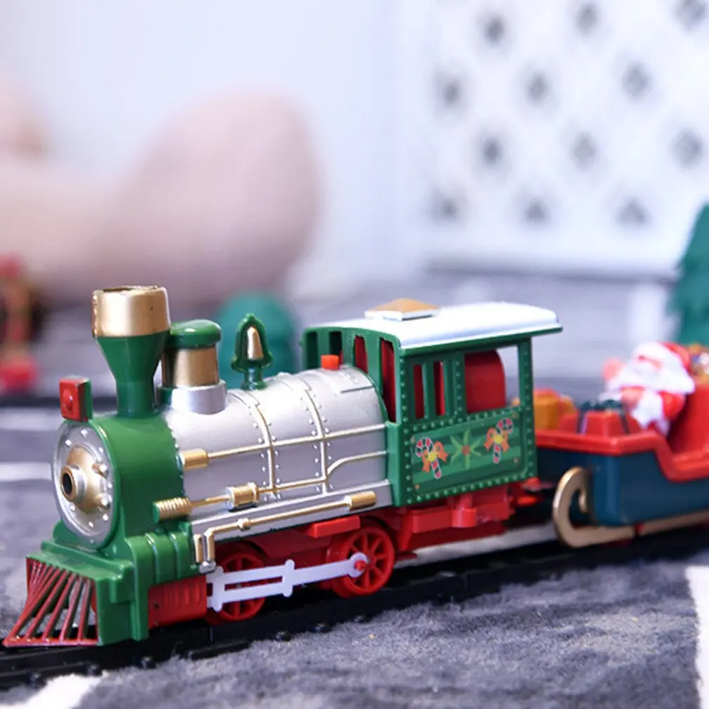 

Christmas Electric Rail Car Train Toy Children's Electric Toy Railway Train Set Racing Road Transportation Building Toys