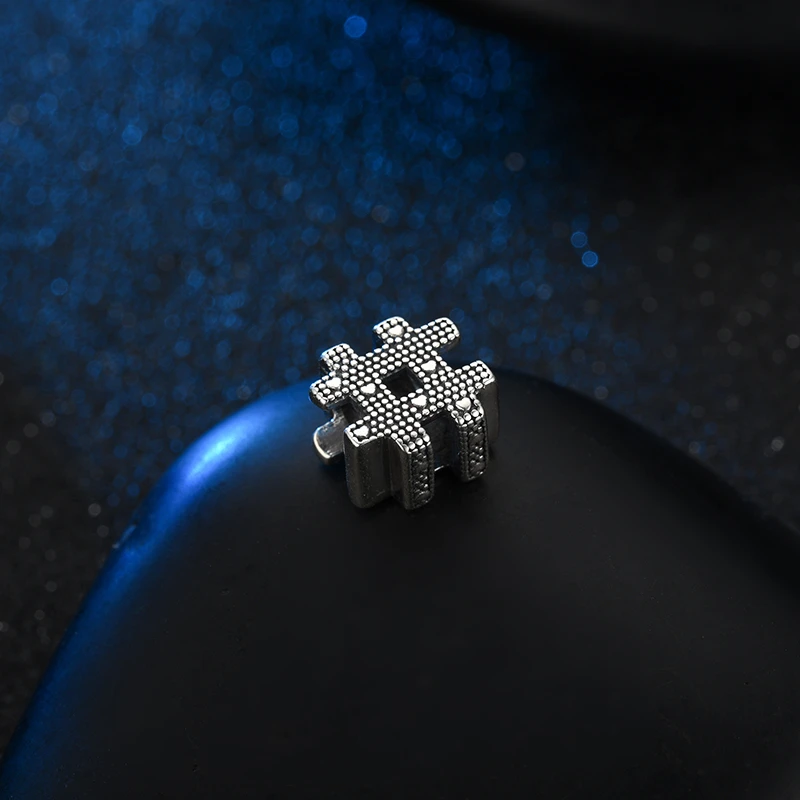 Suplush 100% 925 Sterling Silver Charm Beads For Original Brand Bracelet Charms Hashtag Symbol | Украшения и аксессуары