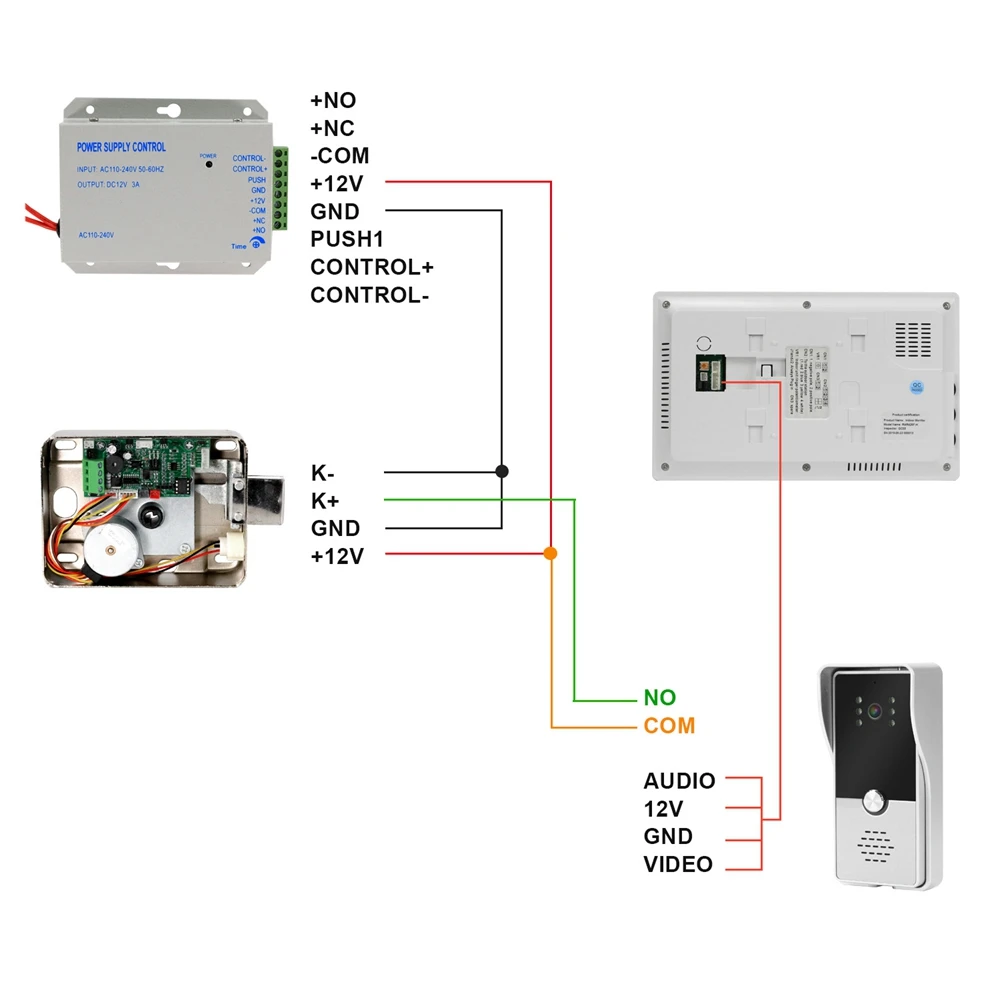Homefong проводной видеодомофон с замком видеодомофон для квартиры домашний электрический замок система контроля доступа 3A контроль мощности