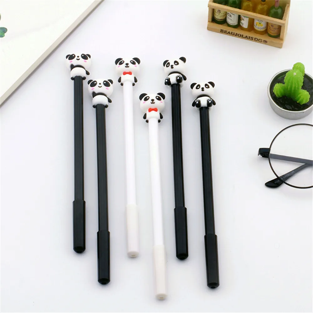 С черными чернилами гелевая ручка 0 5 мм китайский панда с длинными рукавами Kawaii