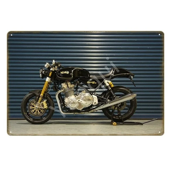 

Racer Norton Motorcycle Metal Poster Tin Signs For Pub Car Club Bar Garage Shop Home Decor Wall Art Painting Carft Gift YI-065
