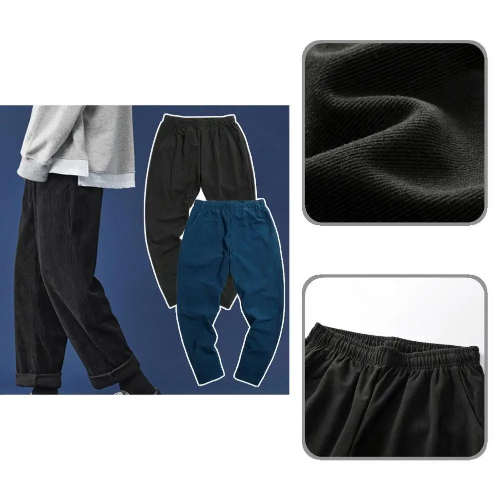 

5 Sizes Casual Washable Modern Spring Pants Windproof Men Trousers Elastic Waist for Students