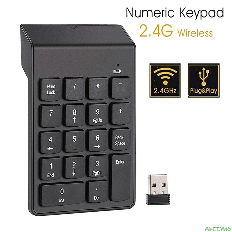

Беспроводная мини-клавиатура, 2,4 ГГц, USB, цифровая клавиатура, 18 клавиш, цифровая клавиатура для компьютера, ноутбука