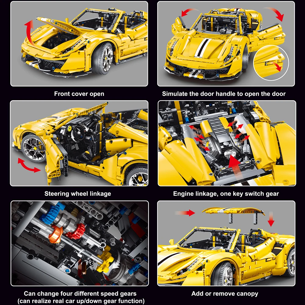 Креативный эксперт 1:8 Супер гоночный автомобиль 488 RSR статическая версия Moc кирпич