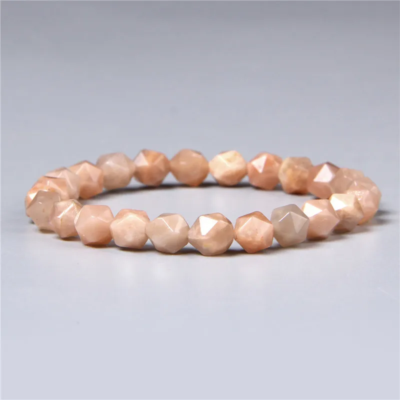 10 мм Граненый Серый Кристалл кварцевый камень бисер браслет синий Амазонит удача