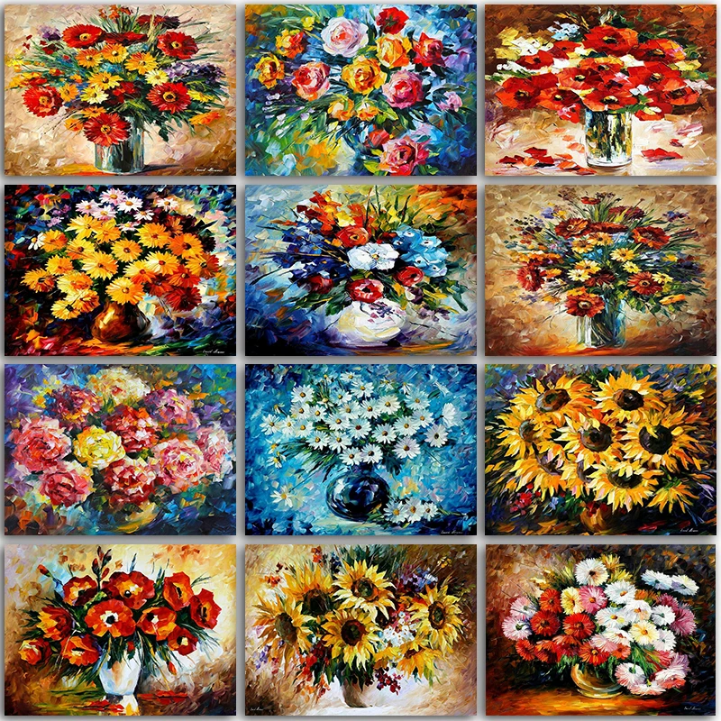 5D Full Round/Square Diamond Painting landscape Flower sunflower Rose Square Round embroidery mosaic Cross|Алмазная мозаика и