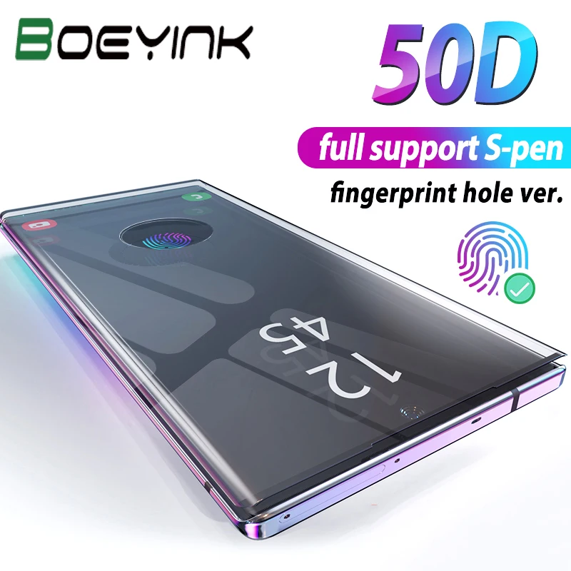 Закаленное стекло 50D для Samsung Galaxy Note 10 Pro 5G S10 защитное на весь экран с клеем 8 9