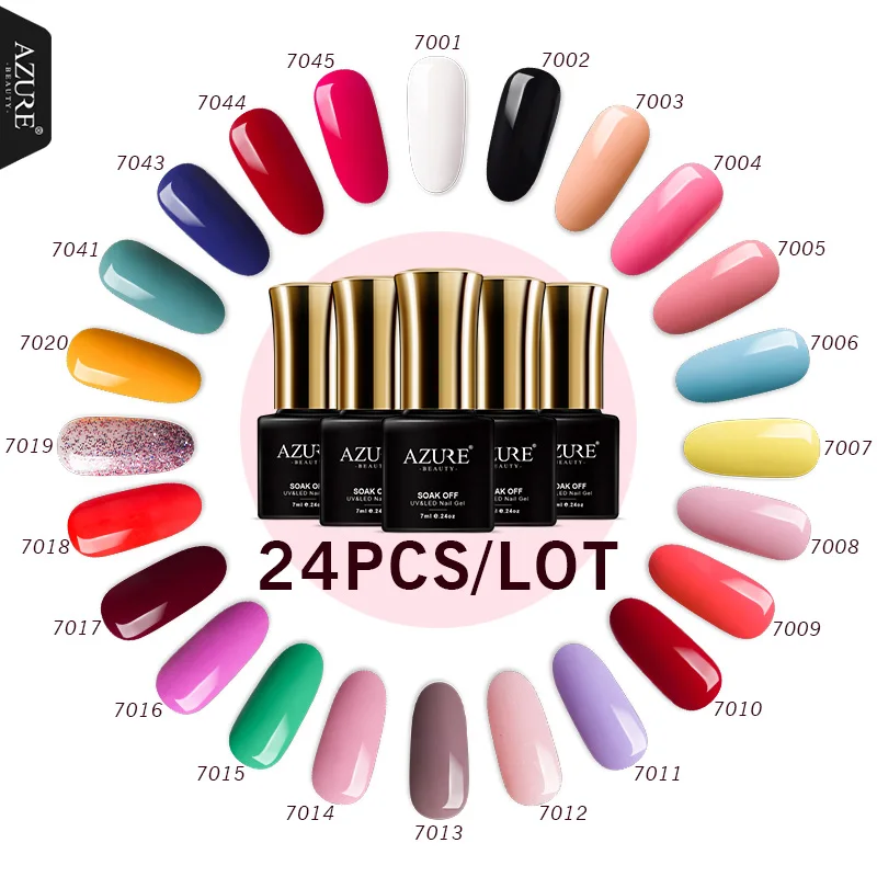 Azure beauty 24 шт./лот набор гелей для ногтей долговечный УФ/светодиодный Гель лак