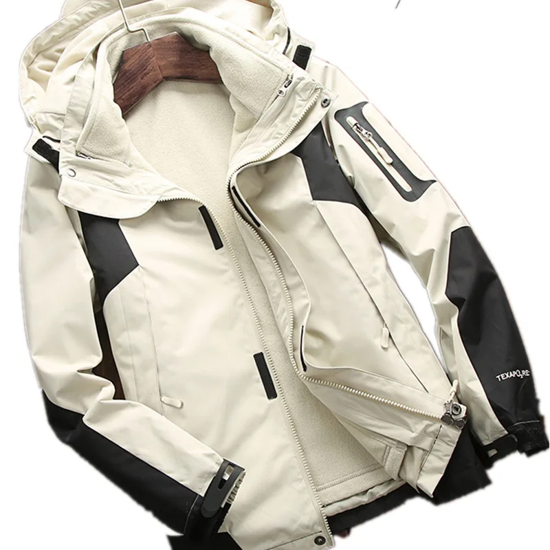 

Men's and Women's Windproof Jacket Men's Outdoor Sports Waterproof Waterproof Detachable Liner Three-in-one Warm Jacket Women