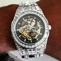top hip hop iced out diver men watches automatic mechanical brand luxury steel waterproof man watch bling aaa men jewelry clocks