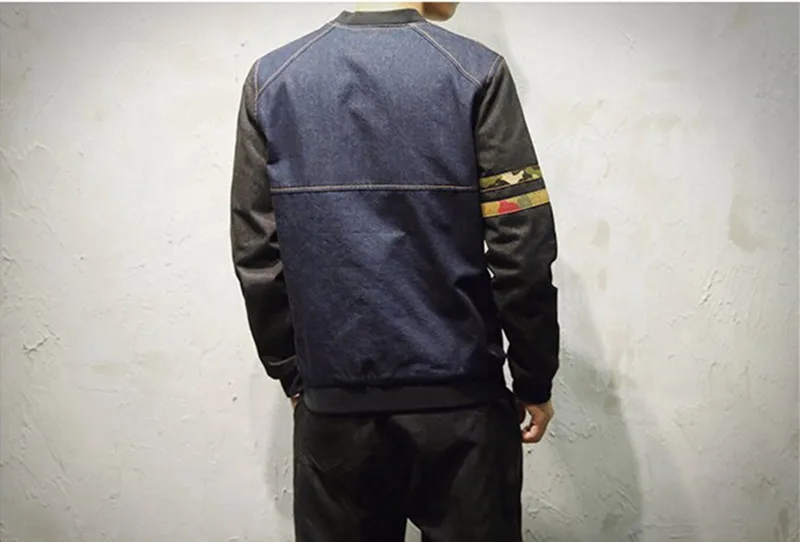 Повседневная 6XL размера плюс джинсовая синяя весенняя куртка бомбер мужская