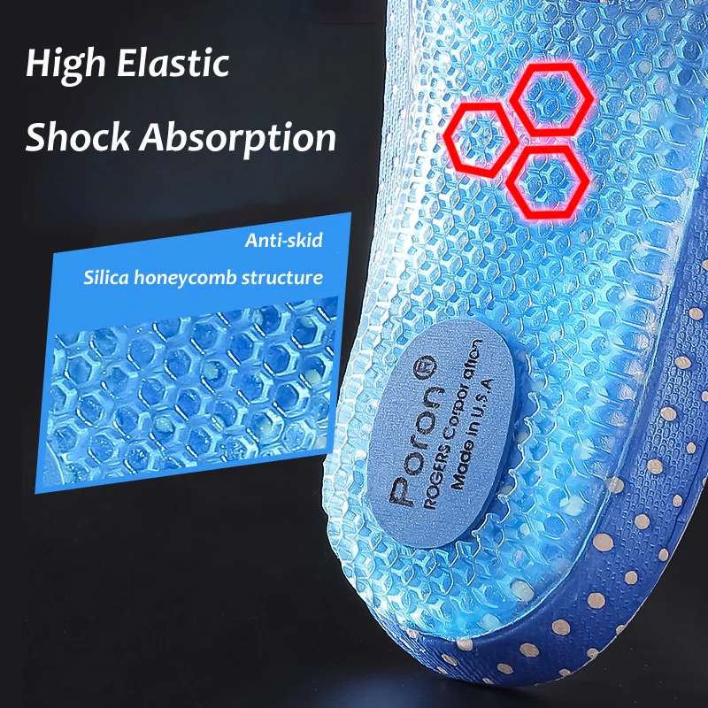 Men Sport Insoles Arch Support Breathable Shock Absorption Anti Skid Shoes Pad Outdoor Running Soft Comfortable Soles Inserts