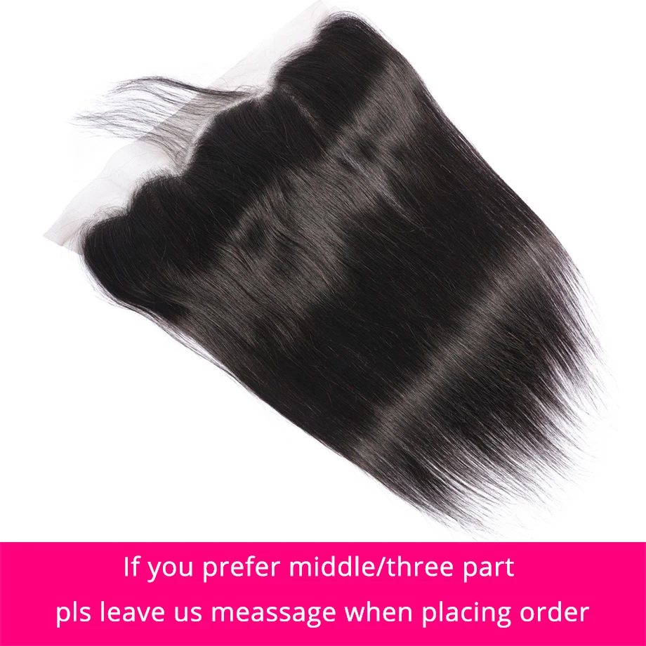 13x6 закрытие шнурка человеческих волос фронтальной бразильские прямые волосы уха