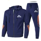 Мужская спортивная одежда LONSDALE + брюки осеньзима 2021 толстовка на молнии спортивные брюки модные облегающие мужские толстовки в стиле хип-хоп пуловер