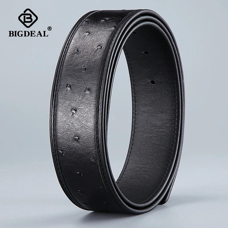Мужской ремень из натуральной воловьей кожи с гладкой пряжкой без пряжки деловой