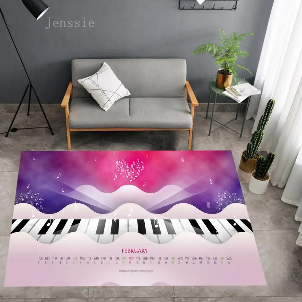 

3D Cartoon Guitar Piano Music Carpet Boys Girls Kids Room Romantic Printing Rugs Bedroom Beside Carpet Balcony Rug Hall Mat