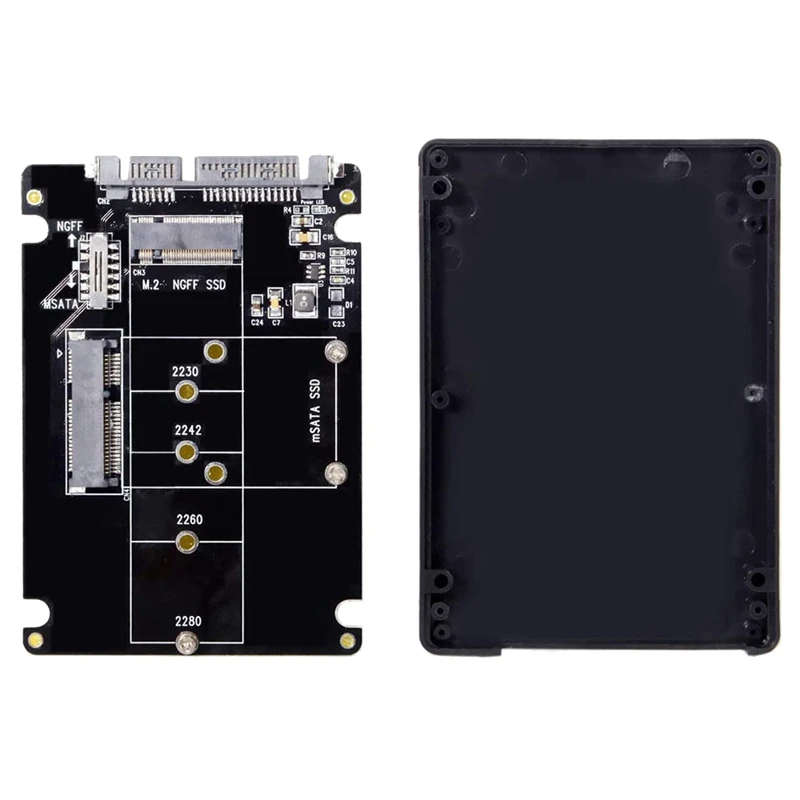 

Combo M.2 NGFF B-Key & MSATA SSD to SATA 3.0 Adapter Converter Case Enclosure with Switch Support SATA Reversion 3.2