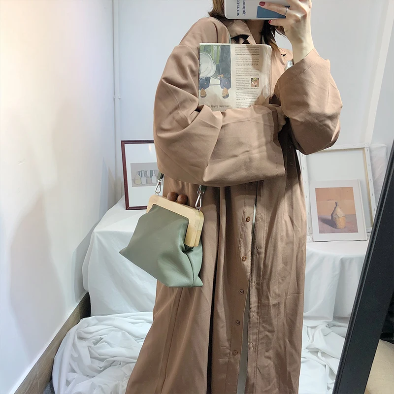 

DAUNAVIA Women Bag Handbags Simple Retro Pu Soft Leather Clip Bag Female Shoulder Messenger Bag Evening Clutch Purse Leather