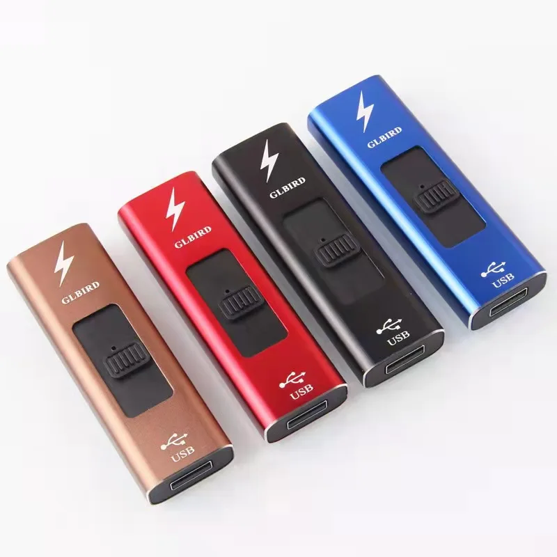 

New USB Rechargeable Windproof Plasma Lighter Push Pulse Arc Creative Gift Lighter Men's Gadget