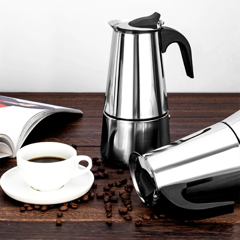 Топ Кофеварка Moka Pot из нержавеющей стали портативные электрические кофейные