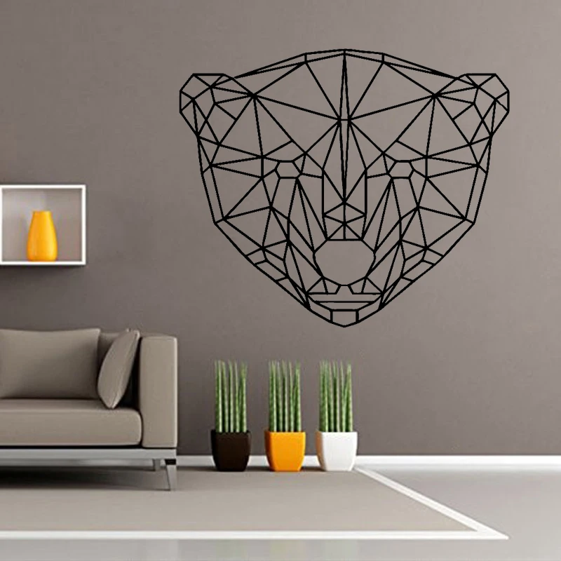 Геометрические леопардовые наклейки на стену виниловые с животными украшение