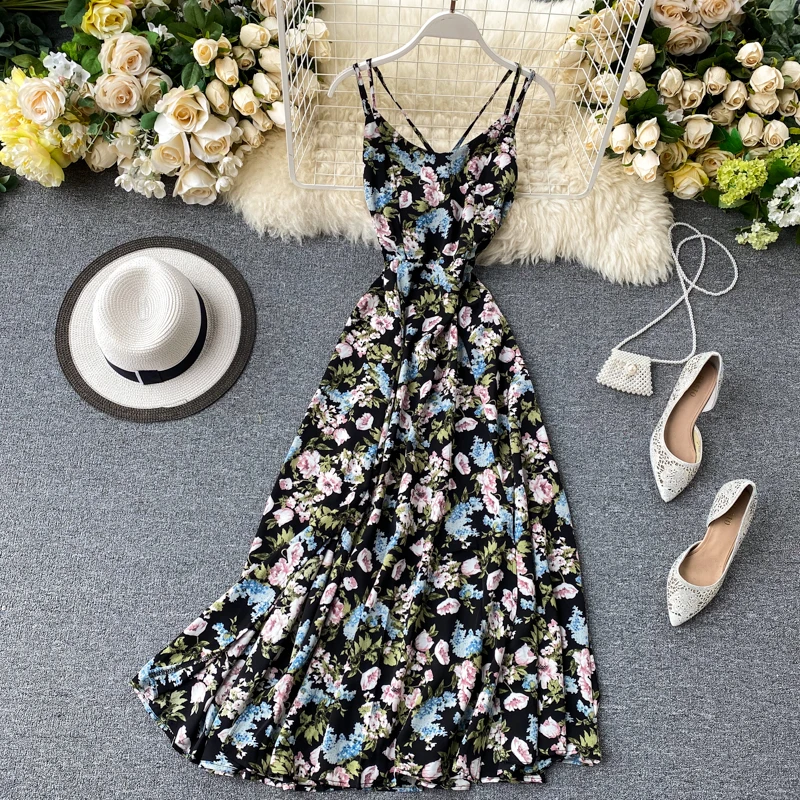 Женское платье макси с цветочным принтом SINGRAIN богемное винтажное сексуальное