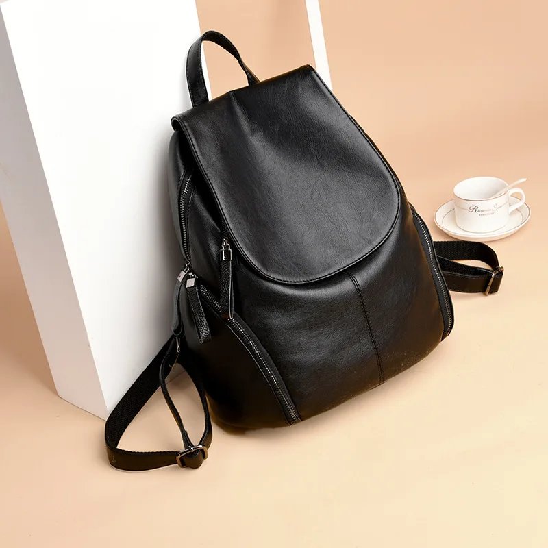 Модный женский рюкзак высококачественный кожаный школьный для