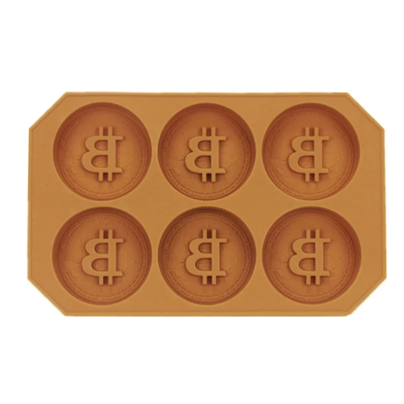 

3D Silicone Bitcoin Ice Lattice Freeze Mold Pudding Chocolate Mold Ice Cubes Tray DIY Food Cookie Cake Stencil Kitchen Tools