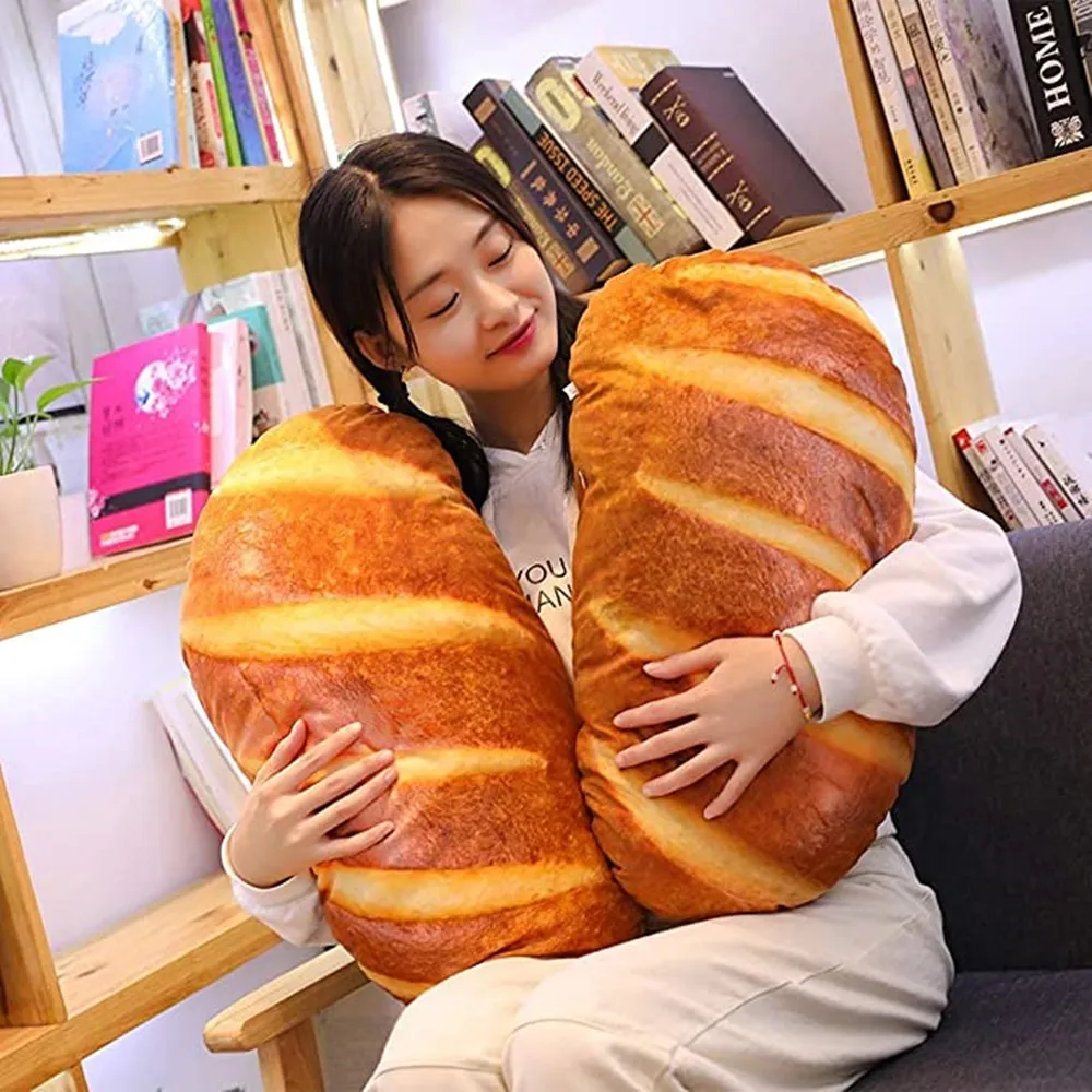 

3D Simulation Bread Shape Plush Pillow Soft Butter Toast Bread Food Cushion Stuffed Toy For Home Decoration