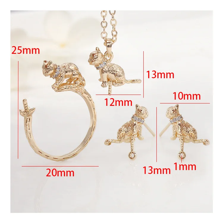 Индивидуальные позолоченные серьги-кольца в виде цивета кота подвеска модные