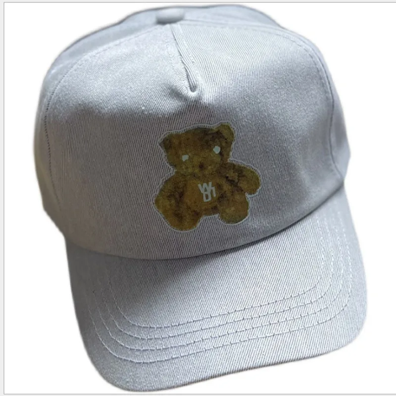 

We11done Luminous Bear Baseball Cap Soft Top Cap Female Summer Fashion Sunshade Letter Embroidery Cap Casual Stretch Cap Hip Hop
