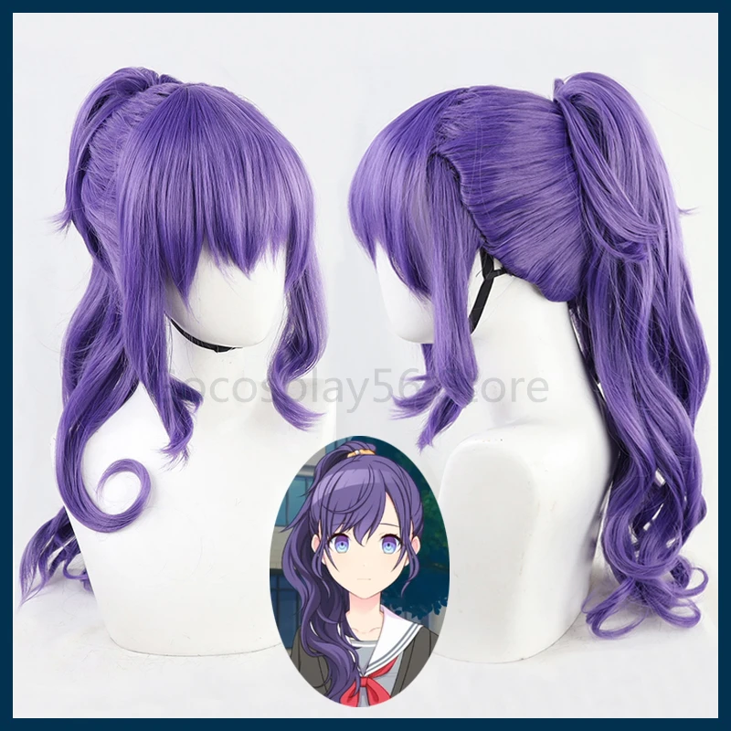 

Asahina Mafuyu Cosplay Wig Mfy Purple Long Curly Temples Ponytail Heat Resistant Hair Role Play Vtuber