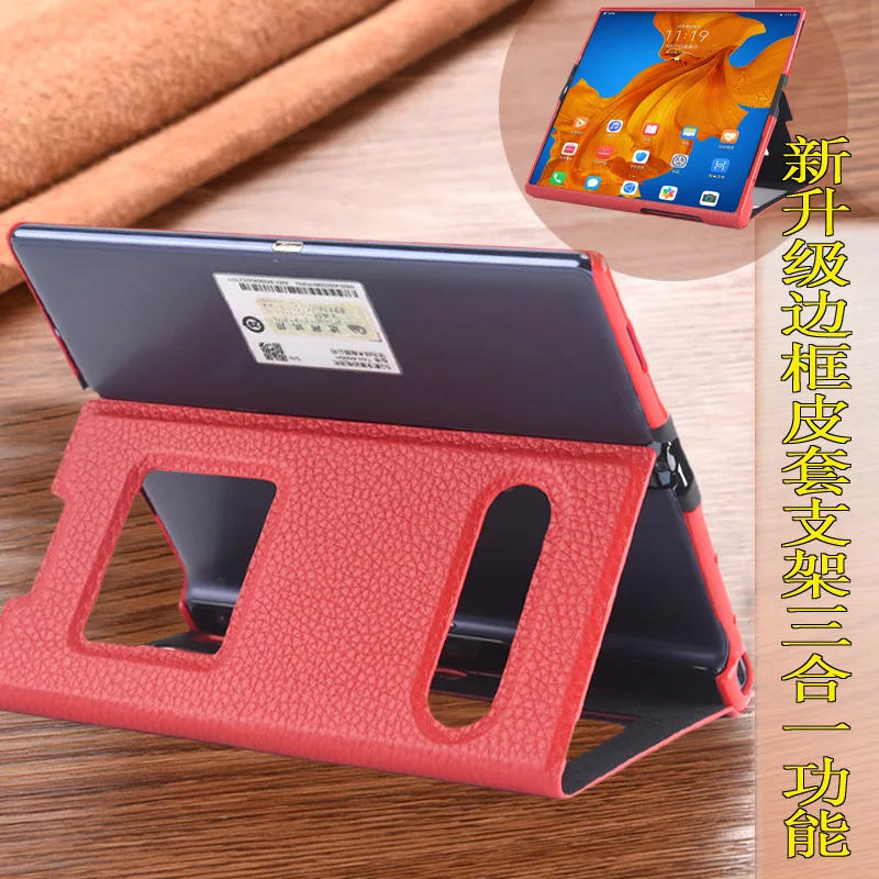 

Genuine Leather Case For Huawei Mate Xs X Matex Matexs Folding Screen Anti-drop Protective Cover Front And Rear Window Bracket