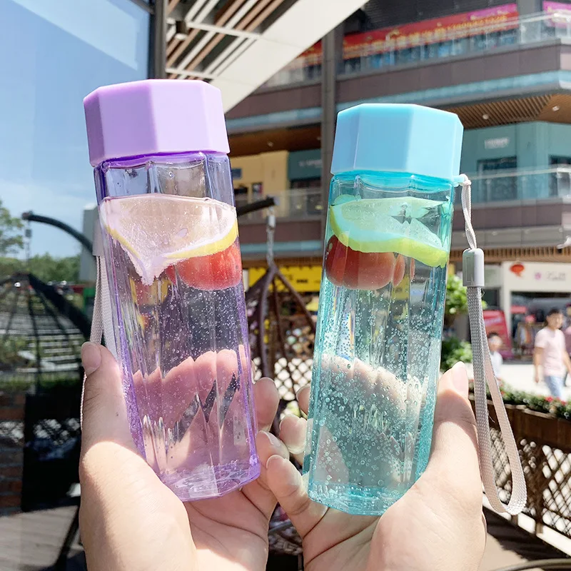 

Water Bottles 380ml Clear Sport Tour Water Bottle Cute Coffee Milk Tea Cups Kettle Outdoor Household Drink Bottle