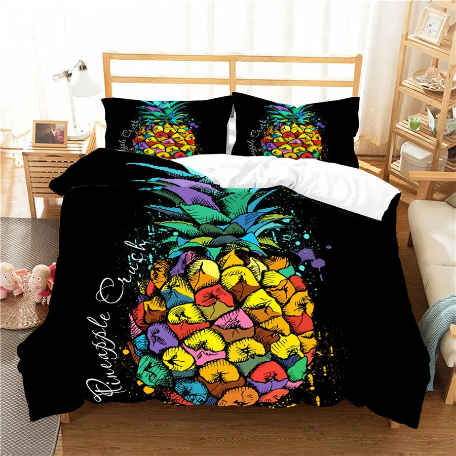 A Bedding Set 3D Printed Duvet Cover Bed pineapple Home Textiles for Adults Bedclothes with Pillowcase #BL19 | Дом и сад
