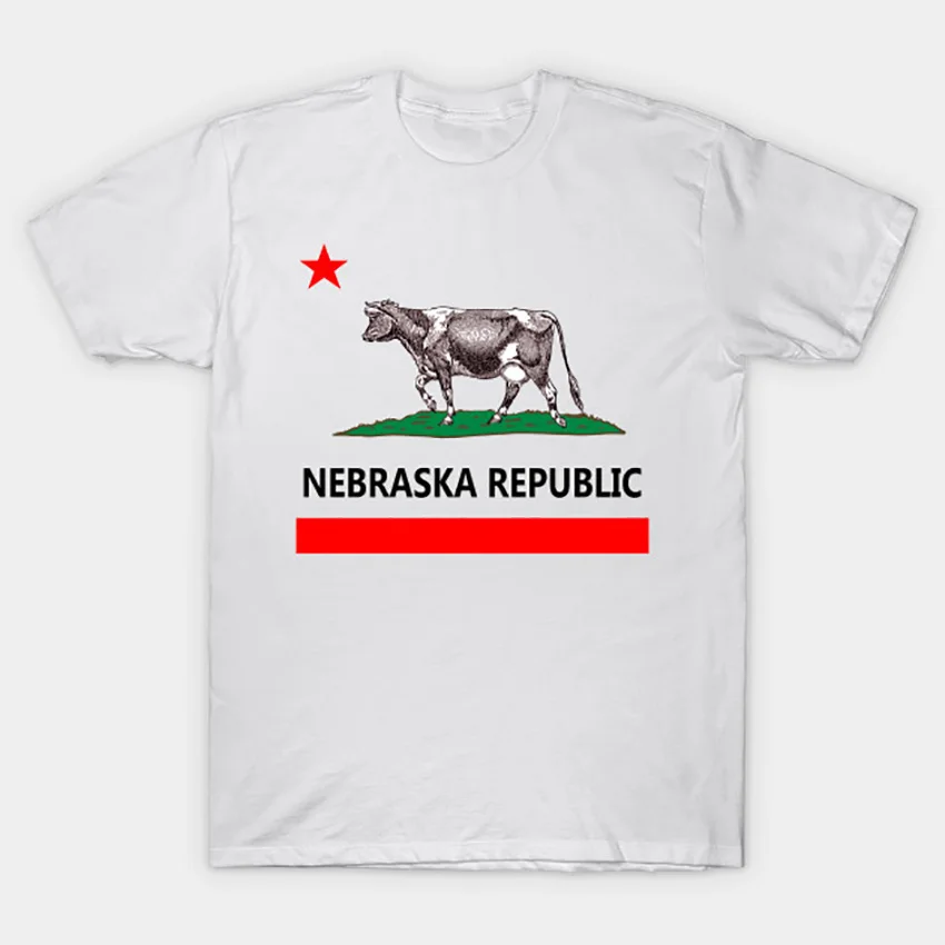 Nebraska republic T Shirt tshirt country city cow retro state international flag united states government america | Мужская одежда