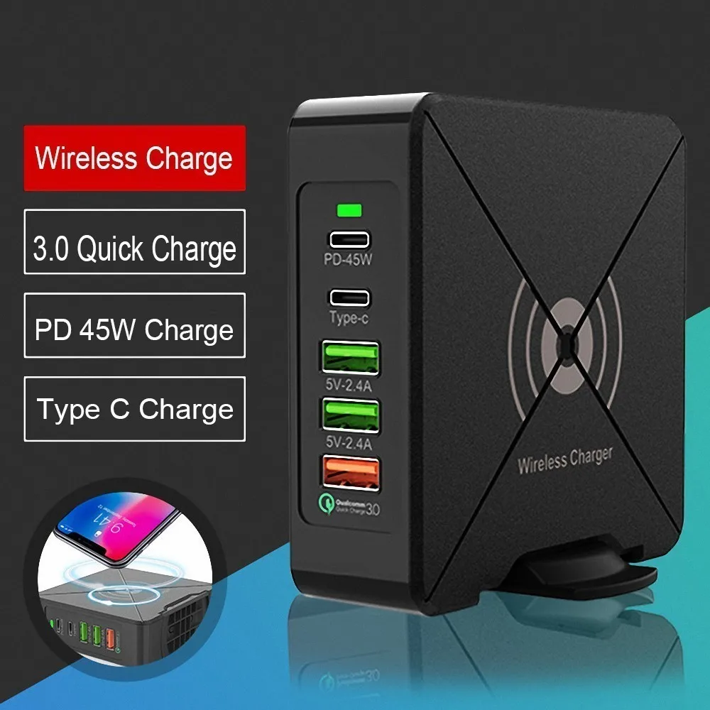 696 F88 75W зарядное устройство USB типа C для быстрой зарядки iPhone 8 X XR Qi Беспроводное