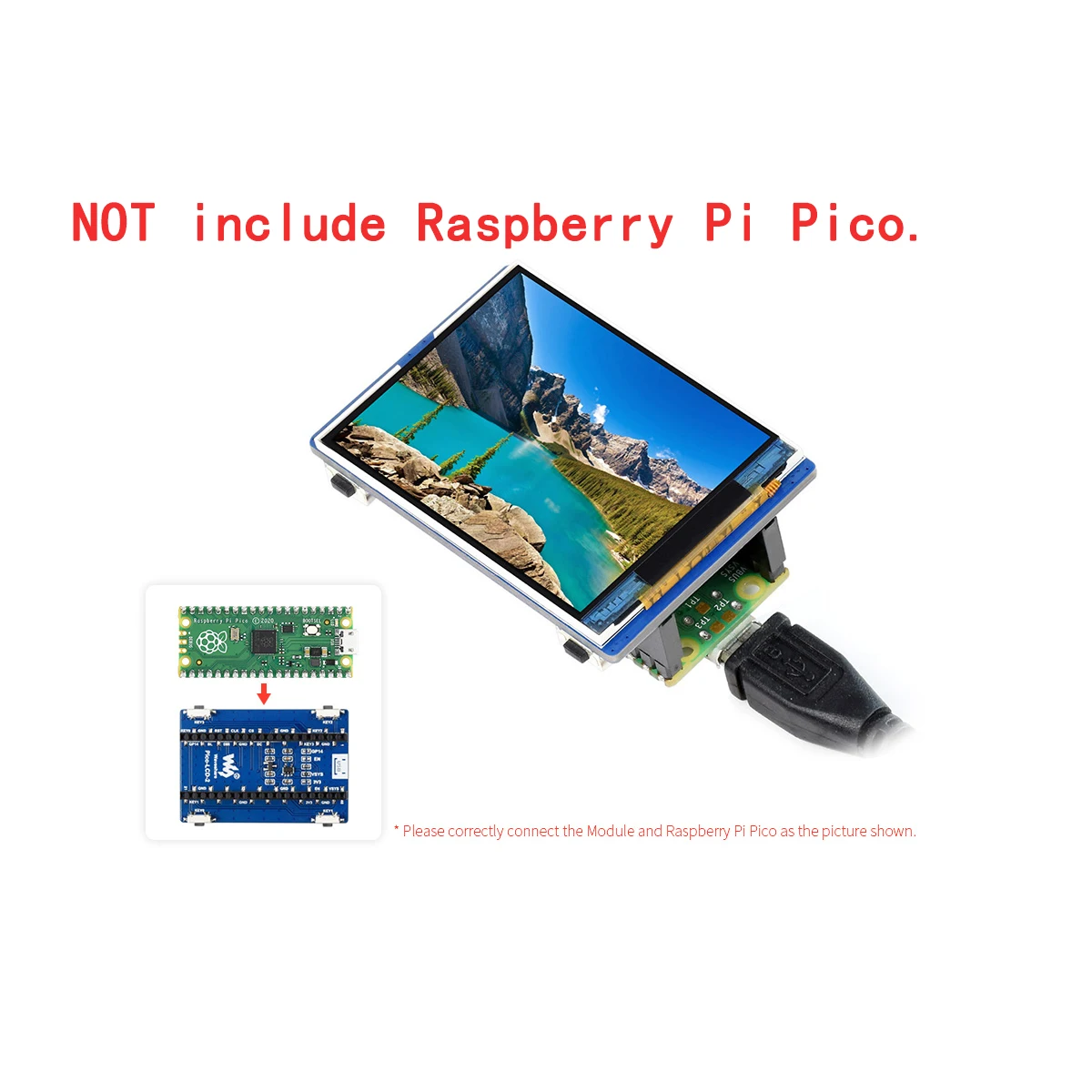 

2inch 320X240 SPI LCD Display Screen Module HAT for RasPi RPI Raspberry Pi PICO W H WH RP2040 Expansion Board